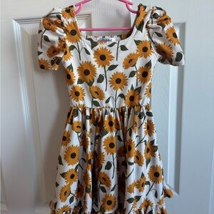 Charming Sunflower Kids Dress